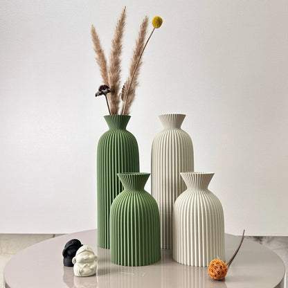 2-Piece Set of Wavy Pattern Art Dry Vase, Dried Flower Vase, Suitable for Home Desktop Decoration Vase, Foyer Decoration Vase, Dried Flower Vase, Office Decoration Vase Ornament, Best Holiday Gift