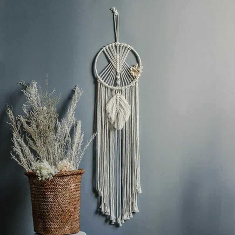 Large Macrame Dream Catcher Wall Tapestry - Bohemian Design, Boho Wall Hanging for Bedroom, Living Room & Dorm Room Decor 